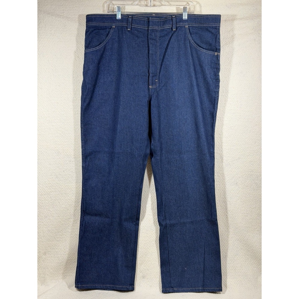 Wrangler Jeans Mens 44x30 Blue Made In USA‎ Straight Leg Classic Denim